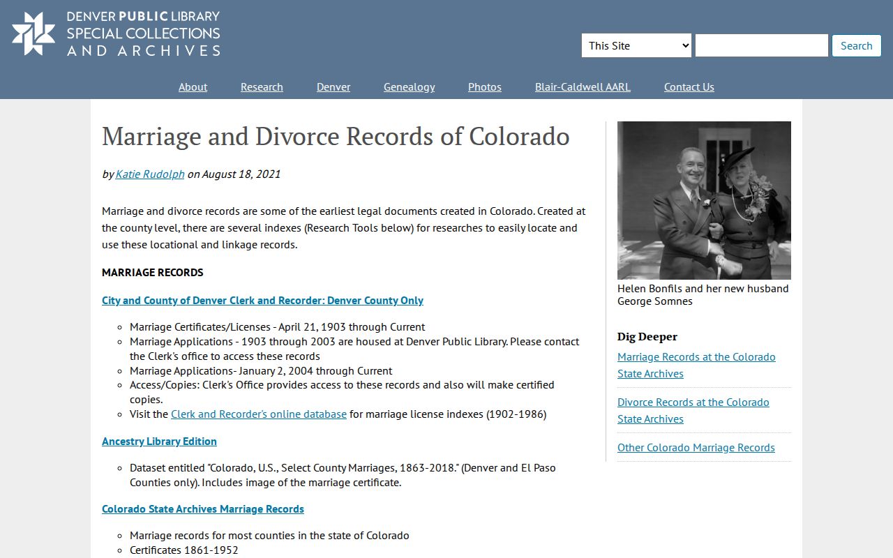 Denver city directory marriage and divorce indexes