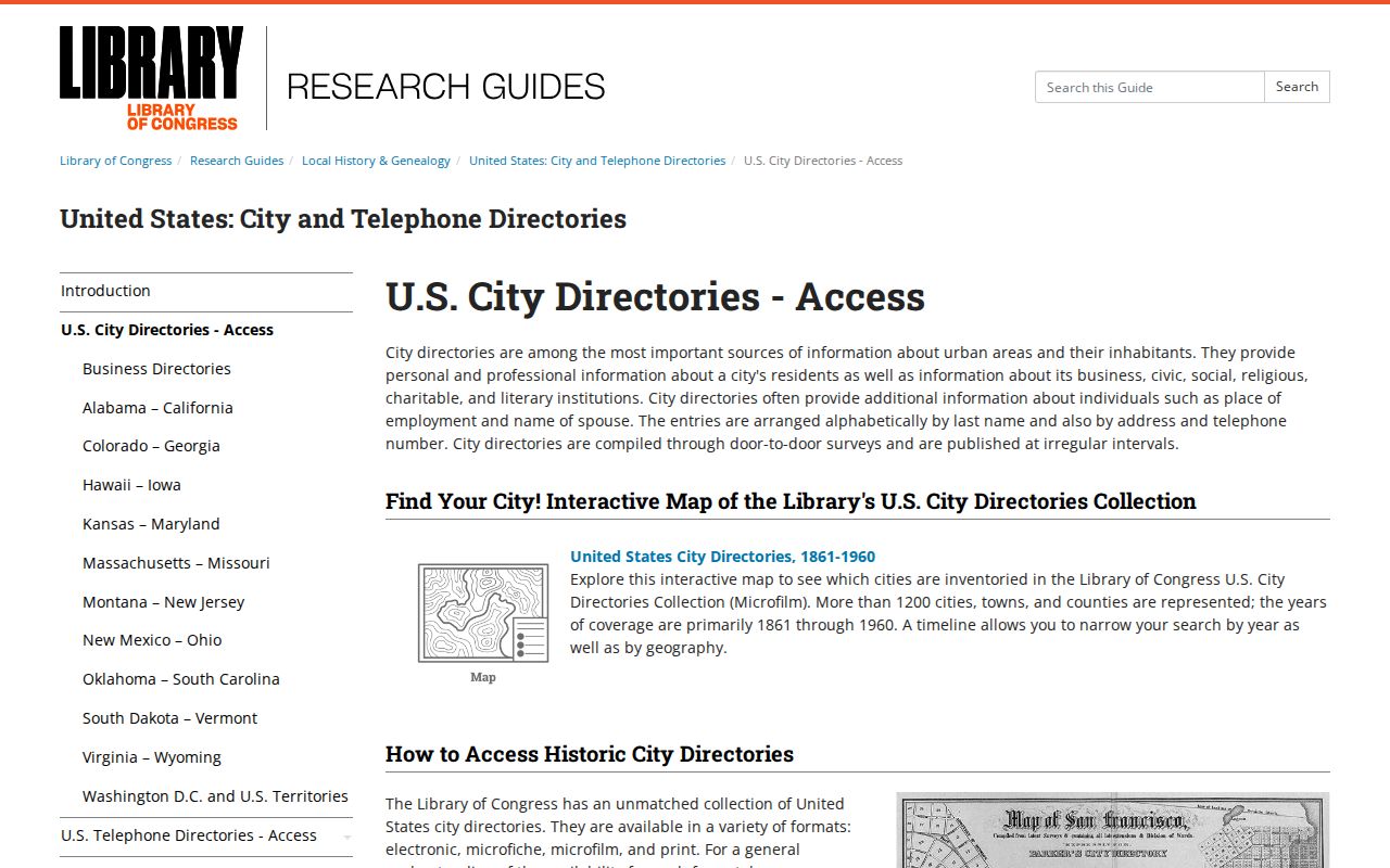 Denver city directory Library of Congress guide