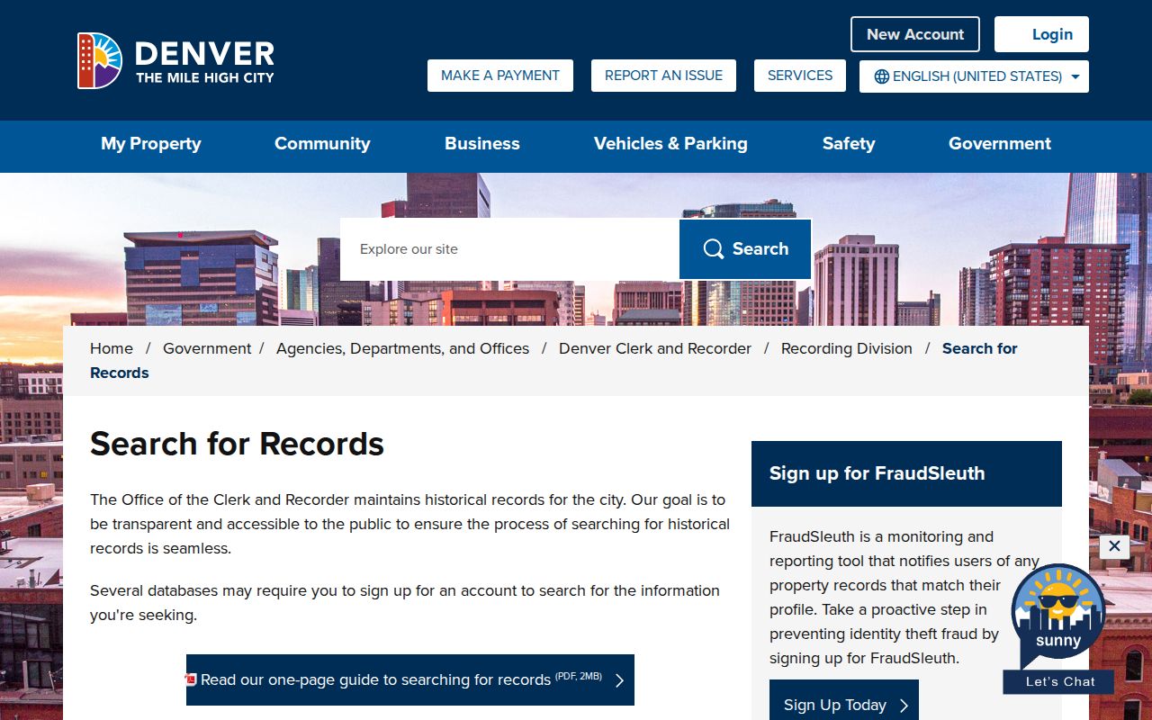 Denver residents directory recording records hub
