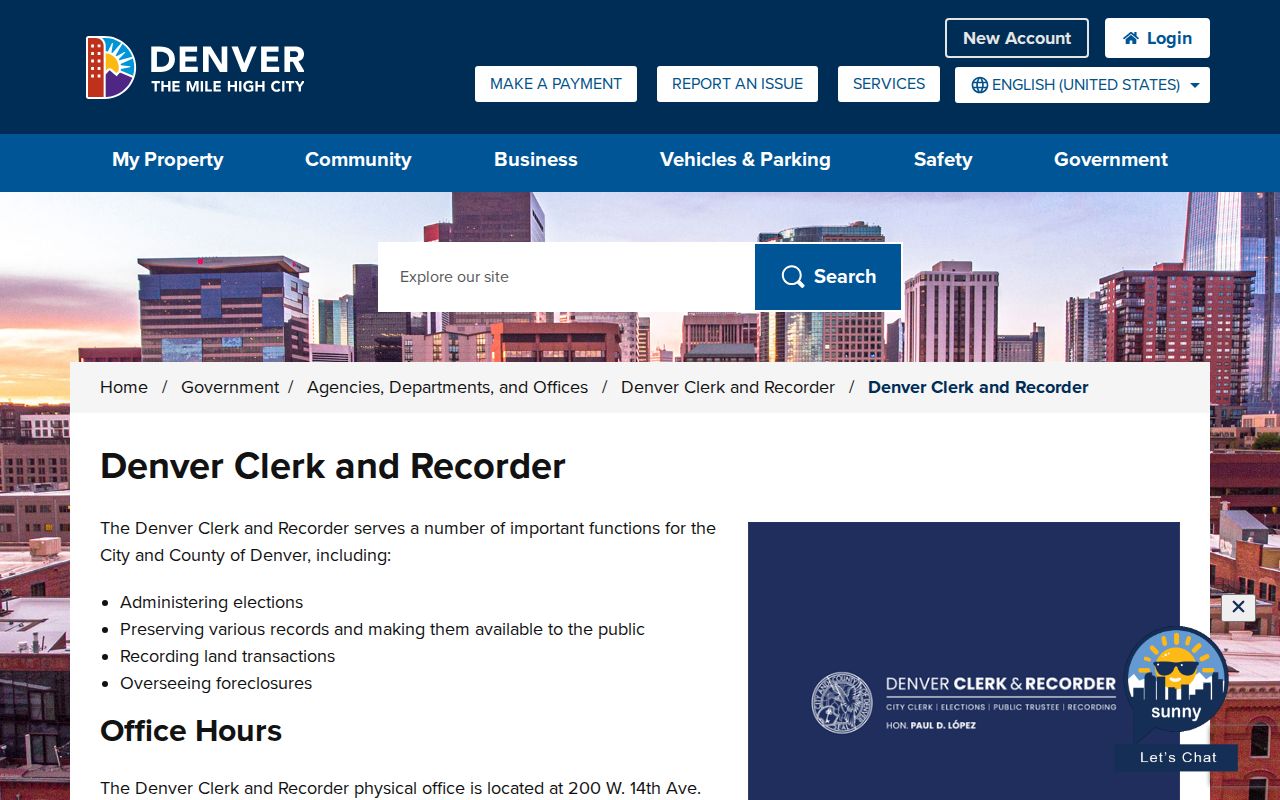 Denver residents directory Clerk and Recorder office