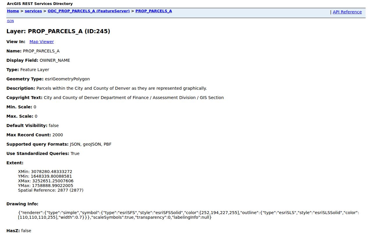 Denver neighbors parcel GIS layer