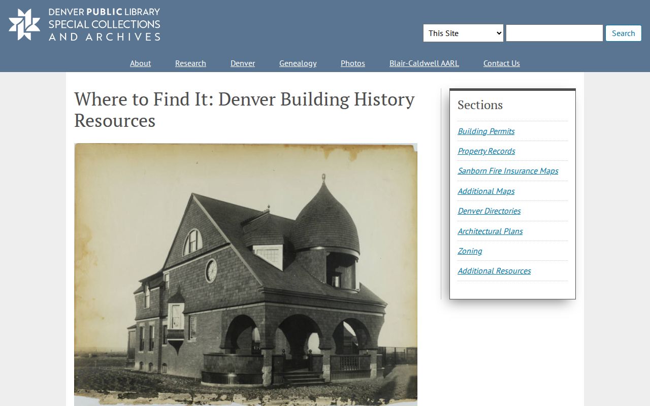 Denver previous residents house-history research guide