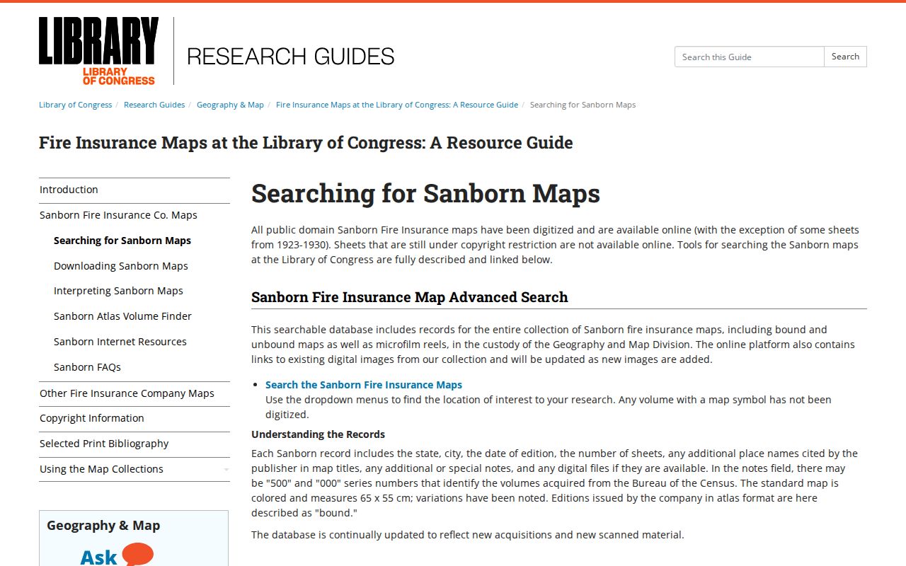 Denver previous residents Sanborn map guide
