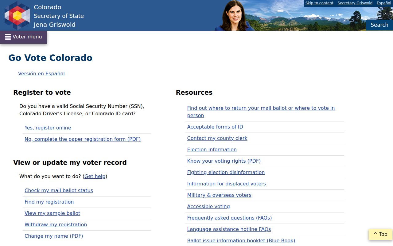 Denver resident lookup Colorado voter status