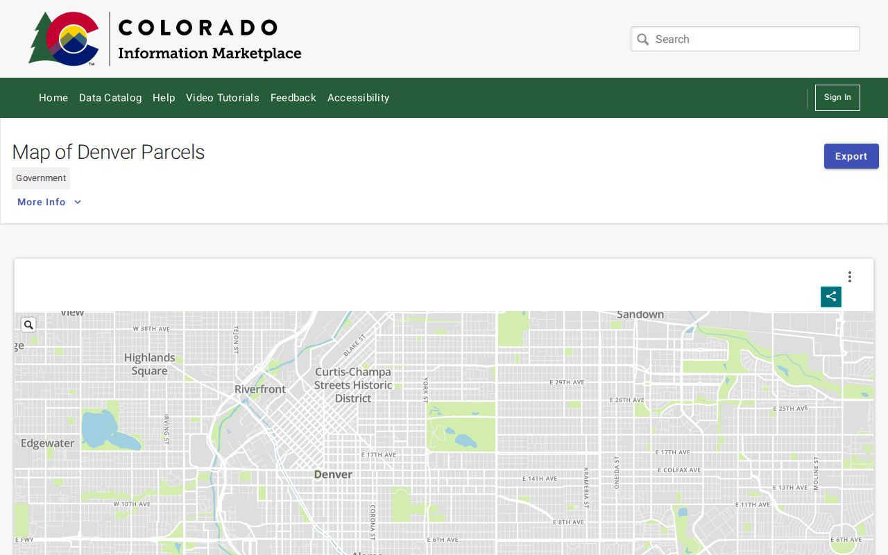 Denver street directory open-data parcel map